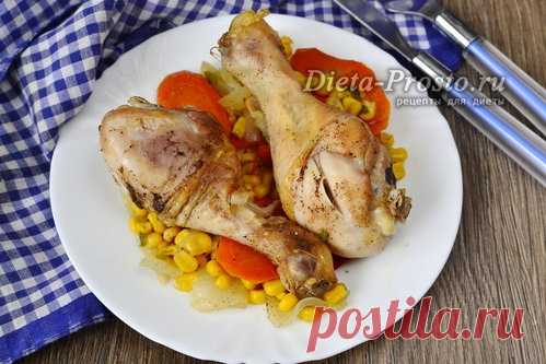 Курица с овощами в духовке в пакете для запекания, рецепт с фото