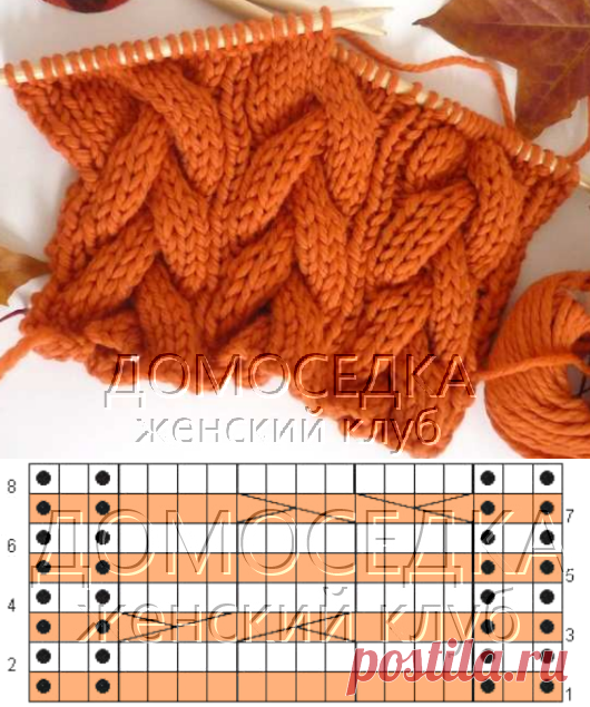 Узор для шарфа спицами | ДОМОСЕДКА