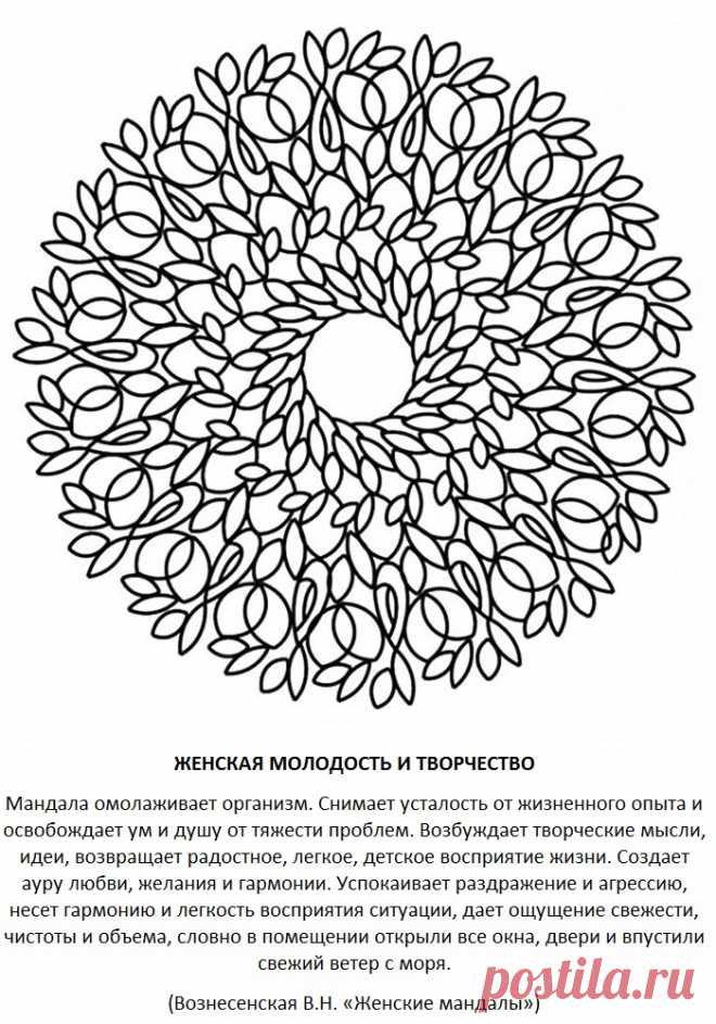 Мандала раскраска для женщин