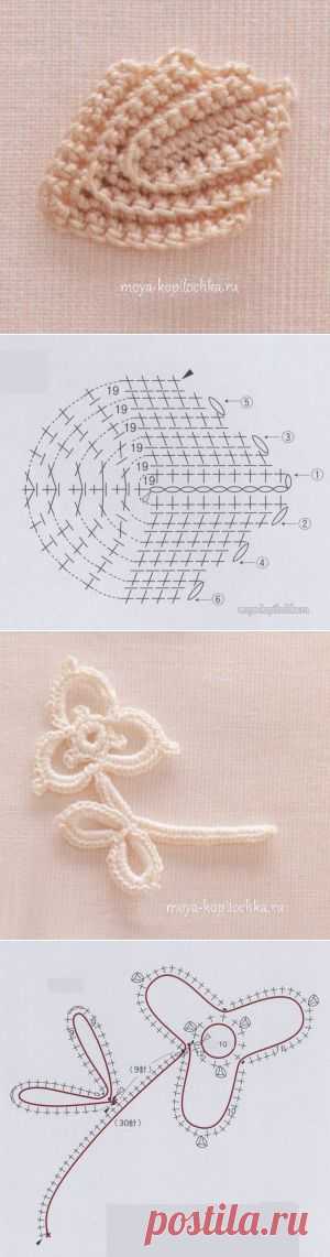 Коллекция мотивов для ирландского кружева из японского журнала Irish Crochet Lace - Вязание - Моя копилочка