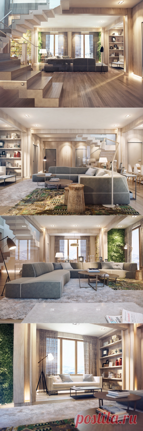 Натуральные отделочные материалы в интерьере | KVADRATstudio