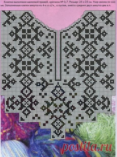 Кардиган в филейной технике. Работа Елены