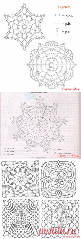 Мотивы - схемы - 2 часть - Вязание - Страна Мам