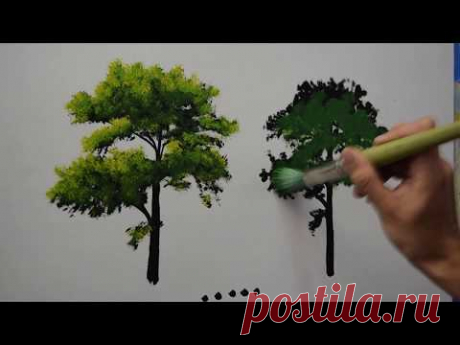 Curso pintar árboles  3/4 La textura de las hojas.