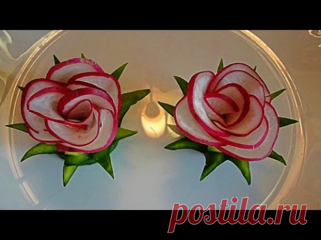 Цветы из редиса. Украшения из овощей. Flowers radish. Decoration of Vegetables. - YouTube