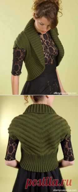 Жилет узором шеврон с шалевым воротником