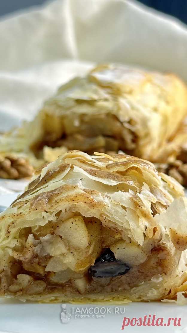 Штрудель с грушей из теста фило — рецепт с фото пошагово