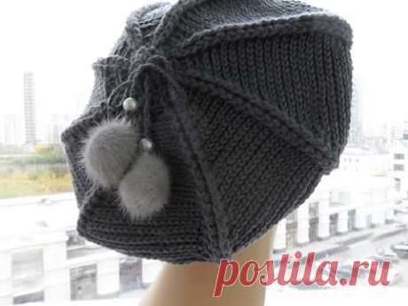 Классический берет крючком часть1 ( knitted beret) (Шапка#7)