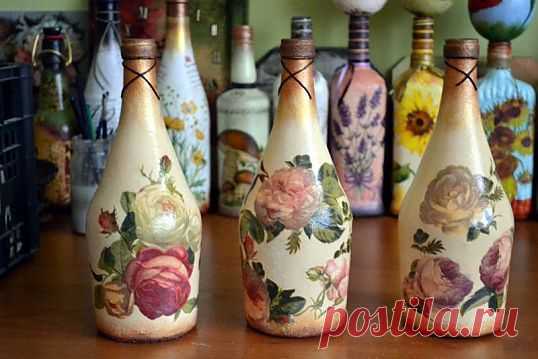 Декупаж бутылок тканью :: Рукоделие :: KakProsto.ru: как просто сделать всё