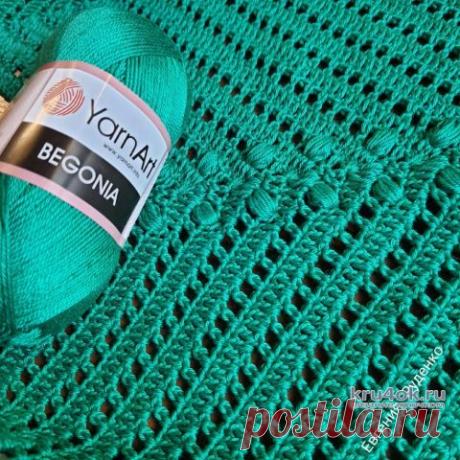 Женское платье крючком Изумруд. Работа Евгении Руденко