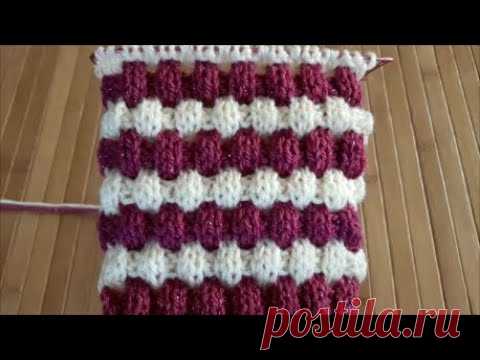 Эффектный узор спицами для детской шапочки или кофточки