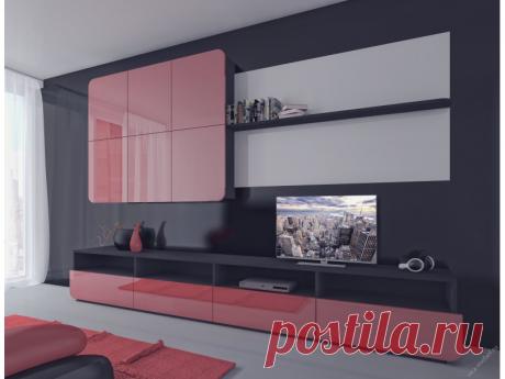 глянцевая стенка Модерн 5 в гостиную, глянцевые фасады