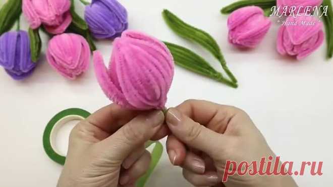 Тюльпаны из синельной проволоки своими руками 🌷