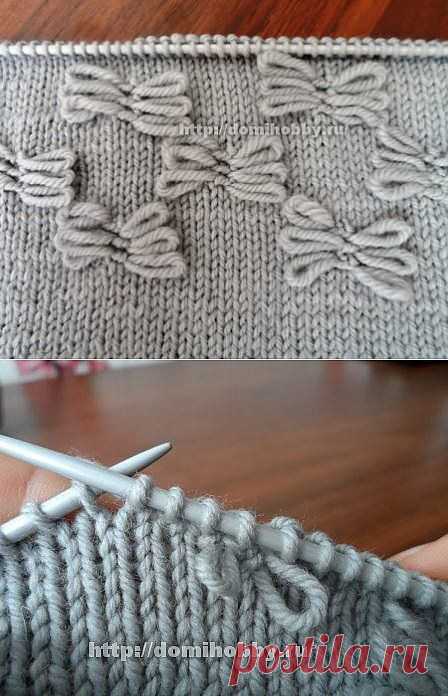 Вязание декоративных элементов "мотыльки"