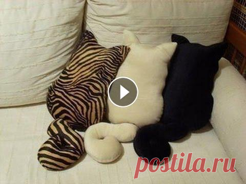 DIY: Декоративные подушки "обиженные коты" Сделай сам)...