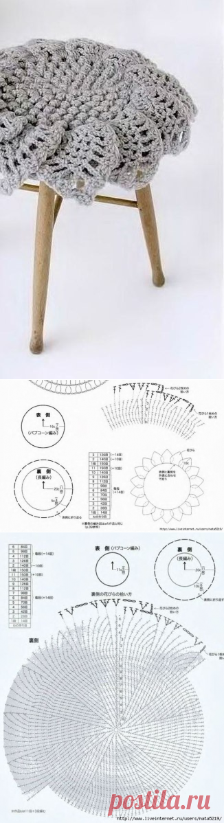 Сидушка-цветок крючком. Как связать коврик на табурет крючком |