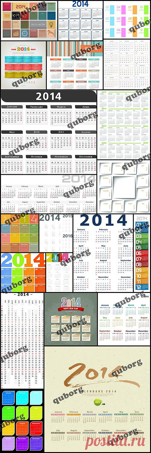 Stock Vector - Calendars for 2014 6 » RandL.ru - Все о графике, photoshop и дизайне. Скачать бесплатно photoshop, фото, картинки, обои, рисунки, иконки, клипарты, шаблоны.