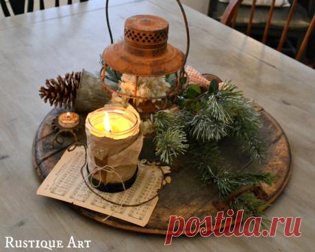 Rustic Christmas Table Centerpieces - Harbor Farm Wreaths