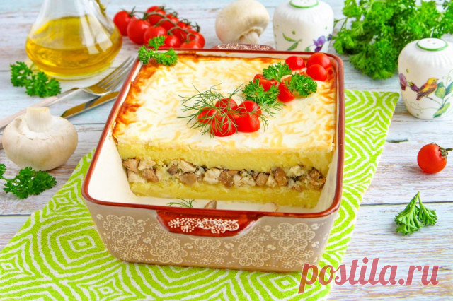 Запеканка с курицей и грибами в духовке рецепт с фото пошагово - 1000.menu