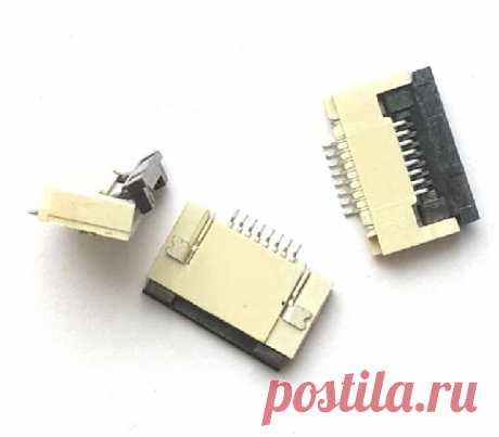 Коннектор 8 pin для FFC FPC шлейфов с фиксатором, нижние контакты, шаг 0,5 мм купить