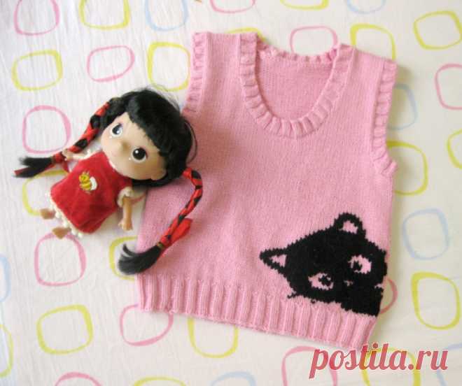 Жилетка с котом из Hello Kitty / Вязание / ВТОРАЯ УЛИЦА - Мода, Выкройки, Рукоделие, DIY