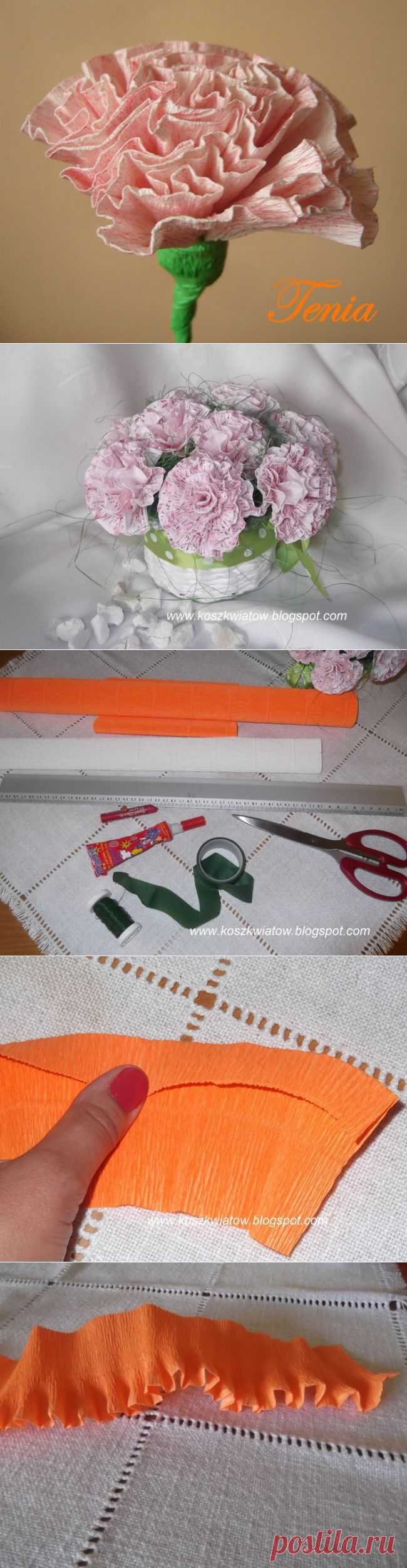 Гвоздики из гофрированной бумаги