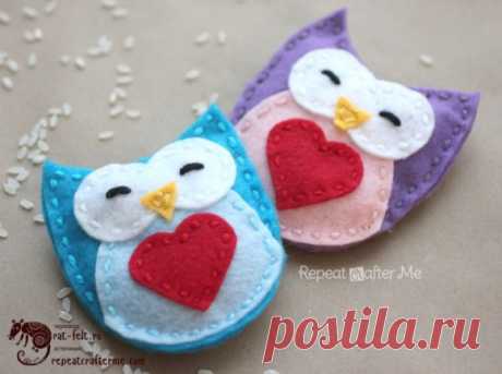 Совы из фетра своими руками - выкройки и мастер-классы
