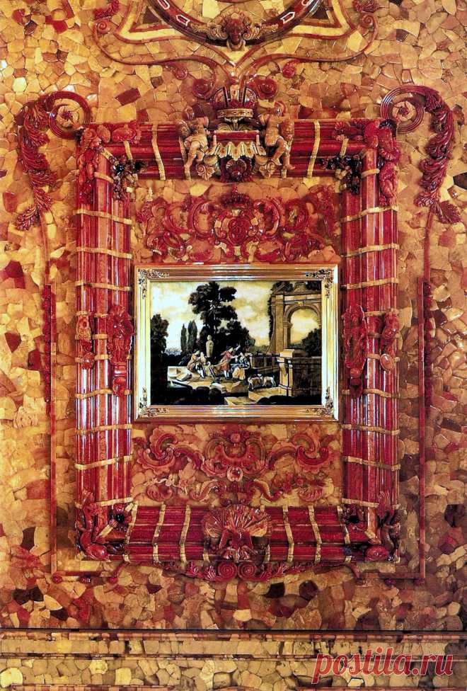Янтарная комната, флорентийская мозаика Осязание и обоняние, ок. 1751 — Энциклопедия Царского Села