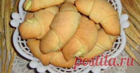 Вкусные рогалики с творогом Мягкие рогалики, быстро выпекаются!
