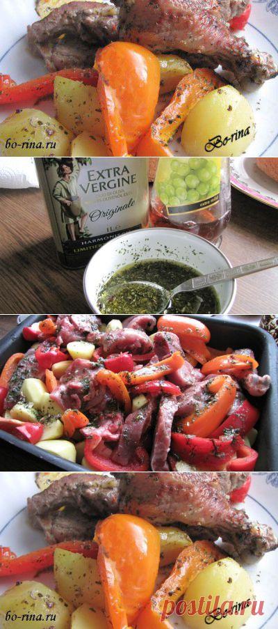 Курица с картофелем и болгарским перцем | Домохозяйки