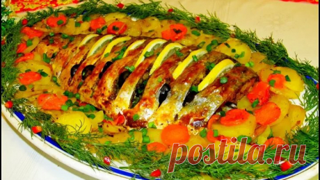 Рыба с овощами в духовке, потрясающий вкус!