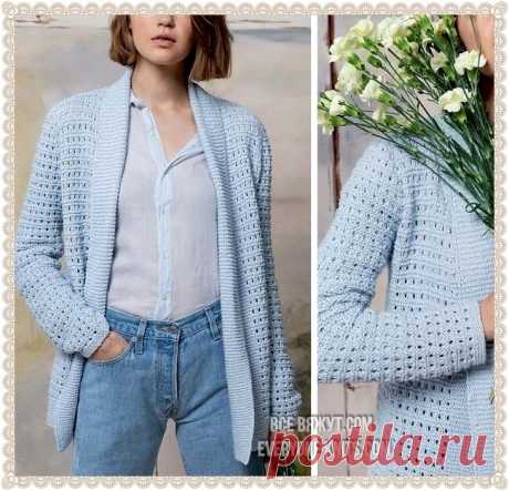 Что связать к лету? Конечно кардиган или жакет. | Все вяжут.соm/Everyone knits.com | Яндекс Дзен