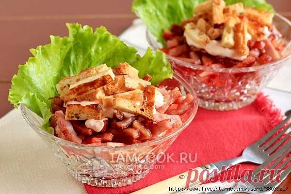 САЛАТ «КАРМЕН»: красивое и яркое оформление салата будит воспоминания о нарядах цыганках