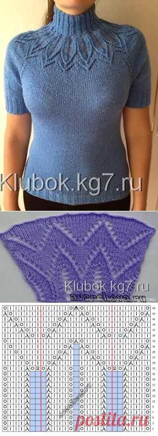 Свитерок с круглой кокеткой | Клубок