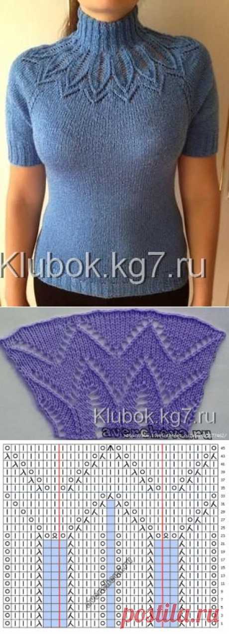 Свитерок с круглой кокеткой | Клубок