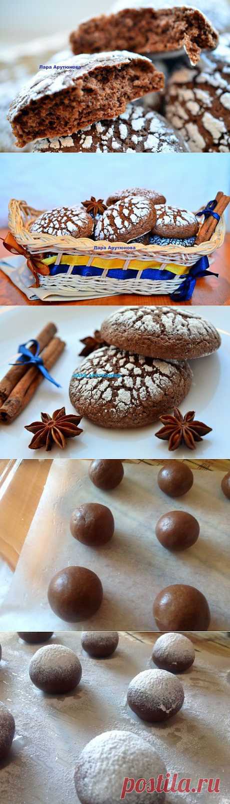Шоколадно-кофейное печенье с корицей.
