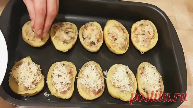 Фаршированные лодочки из картошки