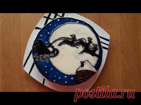 как приготовить ТОРТ В ТЕХНИКЕ ВИТРАЖ 2 часть.РИСУНОК НА ТОРТЕ