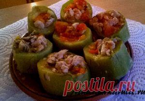 Кабачковые бочонки с мясом в мультиварке скороварке