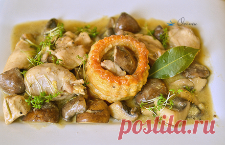 Французкая кухня. Рагу из курицы с шампиньонами