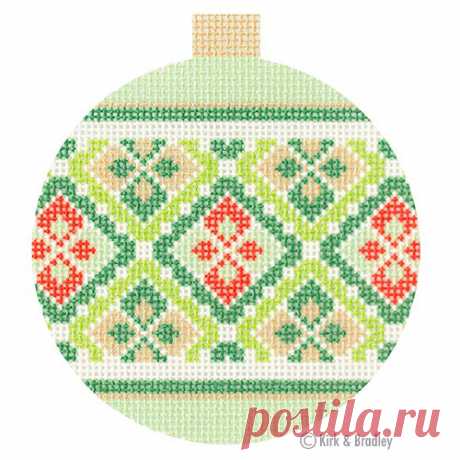 NTG KB095 - Verona Bauble - San Giovanni Introducing Kirk &amp; Bradley's line of stitch printed canvases. This canvas was printed using state of the art printing technology. Verona Bauble - San GiovanniStyle: NTG 095Size: 4" RoundMesh: 18