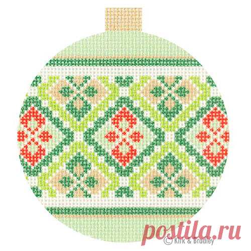 NTG KB095 - Verona Bauble - San Giovanni Introducing Kirk & Bradley's line of stitch printed canvases. This canvas was printed using state of the art printing technology. Verona Bauble - San GiovanniStyle: NTG 095Size: 4