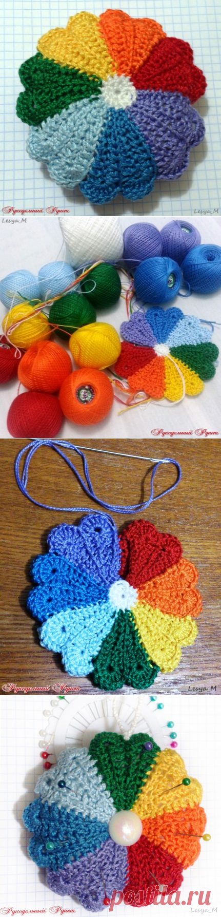 Как связать цветочную игольницу крючком? Схема вязание и описание работы