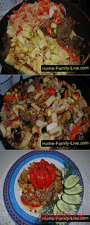 Кулинарные рецепты Мясо с овощами - пошаговый фоторецепт - овощное рагу с мясом