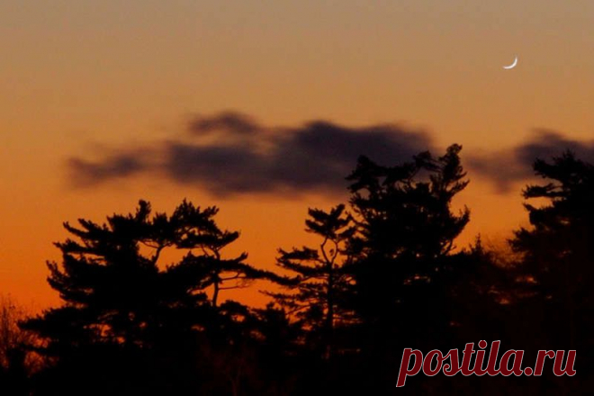 Над западным горизонтом на закате виден полумесяц, но это не молодая Луна. Это – Венера в фазе полумесяца. Она была запечатлена с помощью длиннофокусного телеобъектива из города Квебек в Канаде на планете Земля холодным вечером 30 декабря. Каждый день яркий небесный маяк опускается все ниже в сияние сумеречного неба.