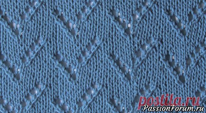 Узор «Ночное небо» - запись пользователя Тамара Сергеевна (Тома) в сообществе Вязание спицами в категории Вязание спицами для начинающих Красивый строгий ажурный узор будет одинаково хорошо смотреться и на палантинах, и на пуловерах, и на кардиганах.                         Число петель кратно 10 + 2 кромочные. Каждый ряд начинать и заканчивать 1 кромочной.