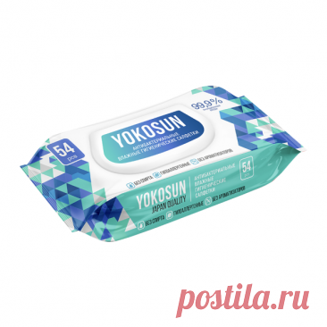 Антибактериальные влажные гигиенические салфетки YokoSun, 54 шт по выгодной цене | Купить в СПб