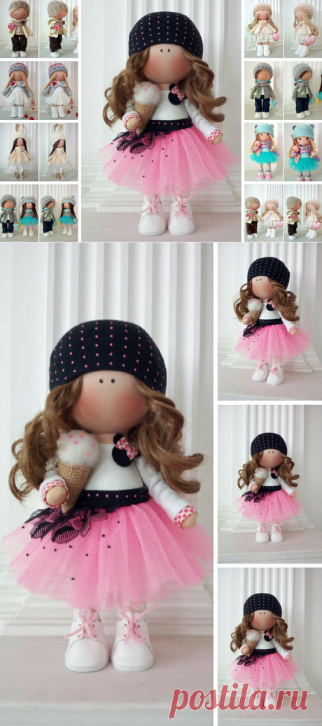Love Winter Doll Poupée Cloth Rag Doll Pink Nursery Doll