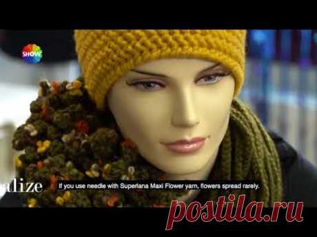 Alize Superlana Maxi Flower ile Boyunluk Yapımı-Making Cowl with Alize Superlana Maxi Flower