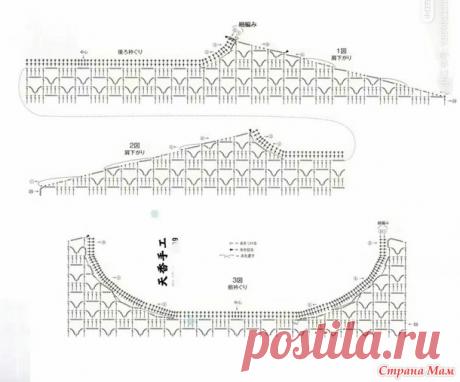 Розовая кофточка с отложным воротничком. - Все в ажуре... (вязание крючком) - Страна Мам